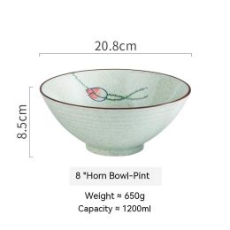 Creative Trumpet Bowl Ceramic Large Rain-hat Shaped Bowl (Option: 8inch Bowl Product Lotus)