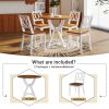 5-Piece Round Dining Table Set with Trestle Legs and 4 Cross Back Dining Chairs