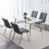 Grid shaped armless high back dining chair; 2-piece set;  office chair. Applicable to dining room;  living room;  kitchen and office.Dark Grey Chair a