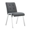 Grid shaped armless high back dining chair; 2-piece set;  office chair. Applicable to dining room;  living room;  kitchen and office.Dark Grey Chair a