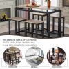 5-Piece Kitchen Counter Height Table Set, Industrial Dining Table with 4 Chairs