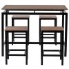 5-Piece Kitchen Counter Height Table Set, Industrial Dining Table with 4 Chairs