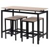 5-Piece Kitchen Counter Height Table Set, Industrial Dining Table with 4 Chairs