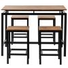 5-Piece Kitchen Counter Height Table Set, Industrial Dining Table with 4 Chairs