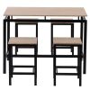 5-Piece Kitchen Counter Height Table Set, Industrial Dining Table with 4 Chairs