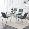 Grid shaped armless high back dining chair; 2-piece set;  office chair. Applicable to dining room;  living room;  kitchen and office.Dark Grey Chair a