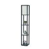 Floor Lamp Etagere Organizer Storage Shelf with Linen Shade