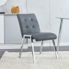 Grid shaped armless high back dining chair; 2-piece set;  office chair. Applicable to dining room;  living room;  kitchen and office.Dark Grey Chair a