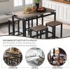 5-Piece Kitchen Counter Height Table Set, Industrial Dining Table with 4 Chairs