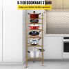 6-Tier Cookware Stand; Carbon Steel Multi-Layer Pot Rack; 61.2-inch Cookware Shelf; Matt Cookware Storage Tower; Unassembled Kitchen Corner Shelf Rack