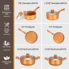 10 Piece Ceramic Nonstick Aluminum Cookware Set - Black & Copper & Blue