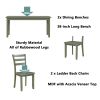 5-piece Wooden Dining Set;  Kitchen Table with 2 Dining Chairs and 2 Benches;  Farmhouse Rustic Style