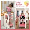 Kids Kitchen Step Stool with Double Safety Rails