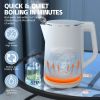 Electric Kettle 1.5L; 100% Stainless Steel Interior Double Wall Electric Tea Kettle; 1500W Cool Touch Water Boiler; BPA-Free with Auto Shut-Off & Boil