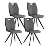 Modern Middle Ages Grey Dining Chairs Set of 2; Office chair. Living Room Armless Accent PU Leather Chairs for Home; Kitchen; Cafe; Office; Dresser ;