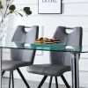 Modern Middle Ages Grey Dining Chairs Set of 2; Office chair. Living Room Armless Accent PU Leather Chairs for Home; Kitchen; Cafe; Office; Dresser ;