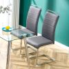 Modern Dining Chairs; PU Faux Leather High Back Upholstered Side Chair transverse stripe backrest design for Dining Room Kitchen Vanity Patio Club Gue