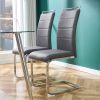 Modern Dining Chairs; PU Faux Leather High Back Upholstered Side Chair transverse stripe backrest design for Dining Room Kitchen Vanity Patio Club Gue