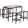 5-Piece Kitchen Counter Height Table Set, Industrial Dining Table with 4 Chairs