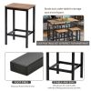 5-Piece Kitchen Counter Height Table Set, Industrial Dining Table with 4 Chairs