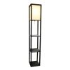 Floor Lamp Etagere Organizer Storage Shelf with Linen Shade