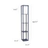 Floor Lamp Etagere Organizer Storage Shelf with Linen Shade