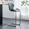 Bar chair modern design for dining and kitchen barstool with metal legs set of 4 (Grey)