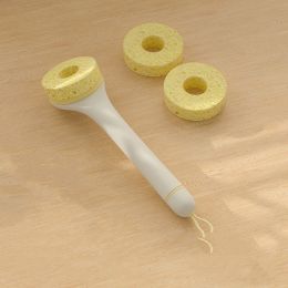 Wood Pulp Sponge Cleaning Brush Kitchen Gadgets (Option: Three brush heads)