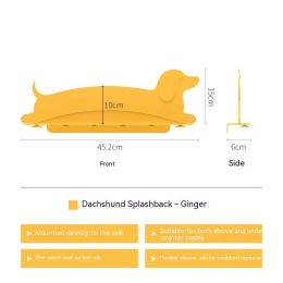 Sausage Dog Kitchen Splash-proof Water Water Stop Sheet Suction Cup (Option: Ginger Yellow)