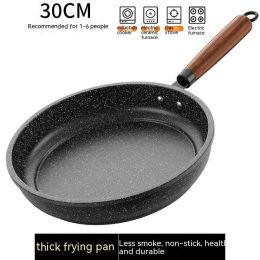 Medical Stone Frying Pan Non-stick Multi-functional Pan Light Oil Smoke Griddle (Option: 30cm Without Cover)