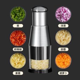 Kitchen Chopper Mashed Garlic Garlic Press (Color: Black)