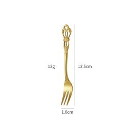 Stainless Steel Cutlery Spoon West Dinnerware Set Gold Plated (Option: Gold fork)